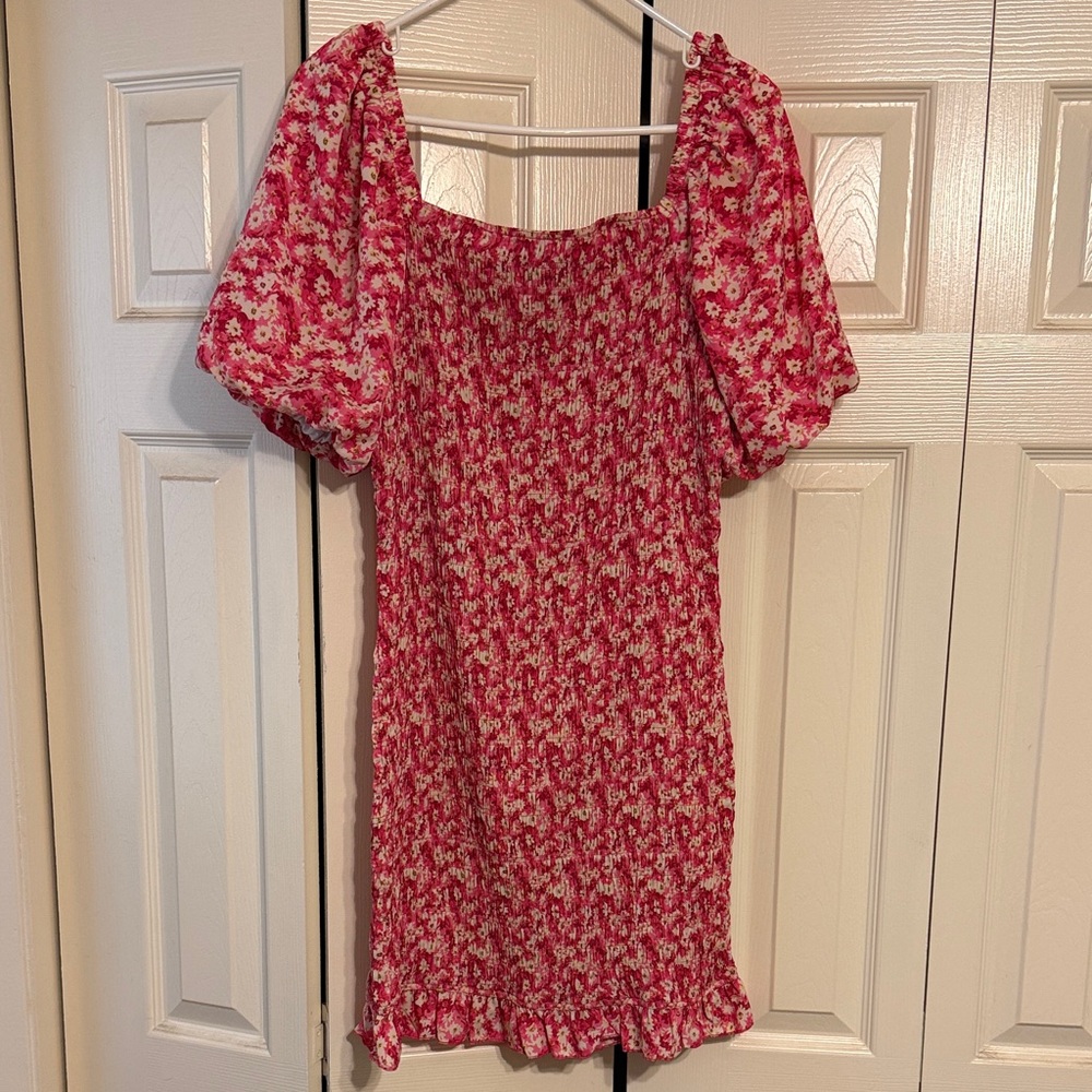 Floral Puff Sleeve smocked Dress